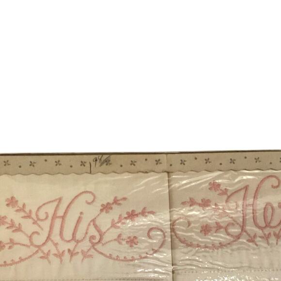 Vintage His & Hers Embroidered Pillowcases in Original Box New Other 42"x36" - Picture 4 of 5
